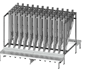 Coupling station with step platform along the operator side