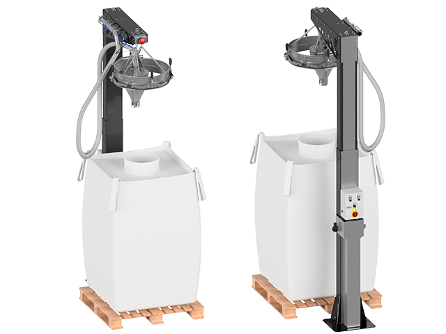 Octabin leegstation met bigbag Octabin leegstation boven een bigbag