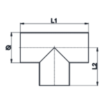 Aluminium T-piece T-stuk, schets